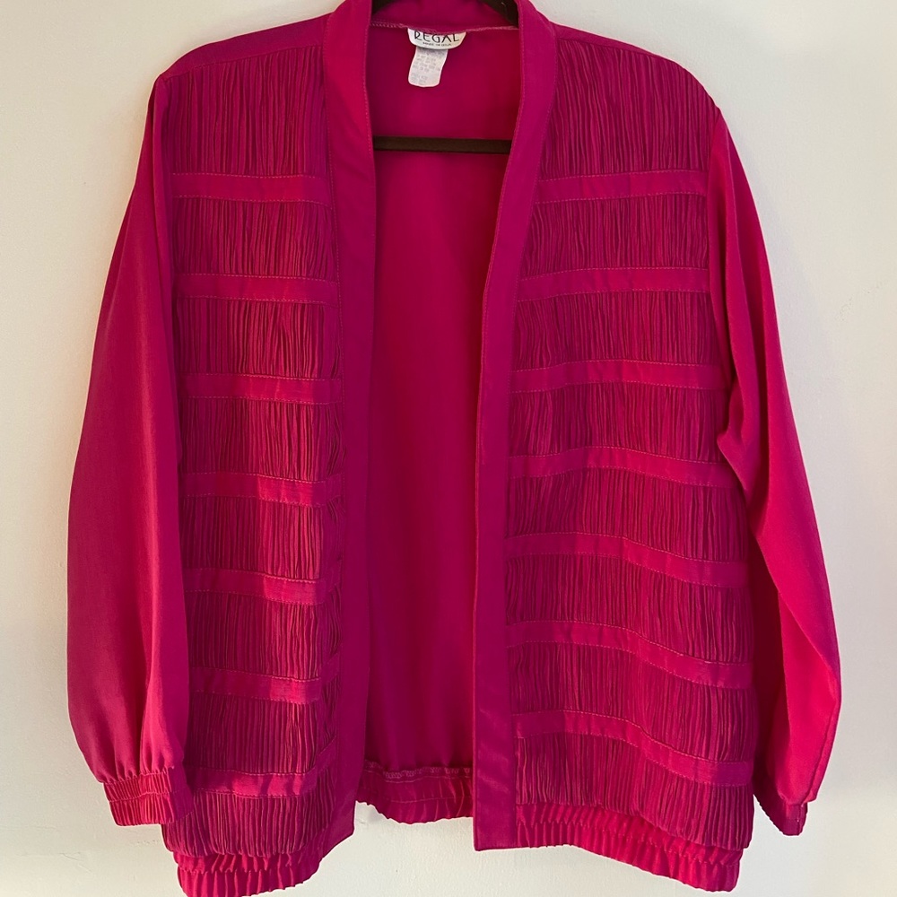 Pink Crinkle Cardigan/Windbreaker